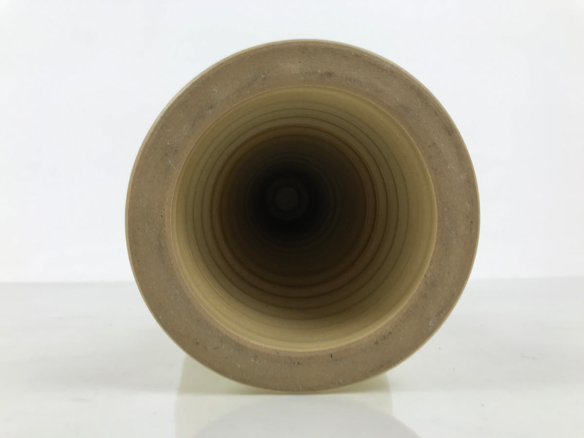 Japanese Ceramic Suiban Flower Vase Vtg Pottery Ikebana Arrangement Beige Y634-KT - Vase-chidorivintage.com