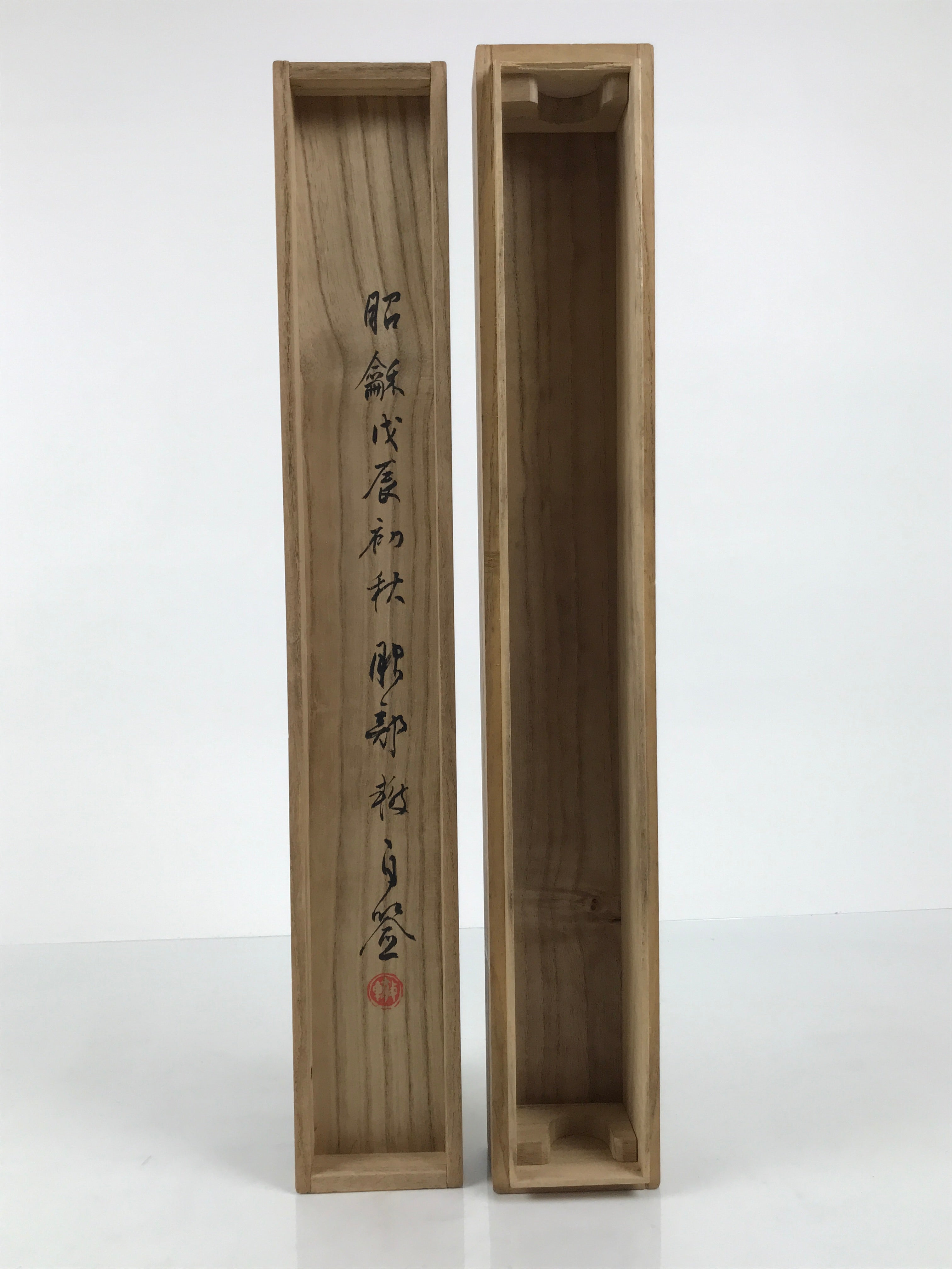 Japanese Wooden Hanging Scroll Box Vtg Kakejiku Hako Inside Length 49.9cm SB361-AD - Scroll Accessory-chidorivintage.com