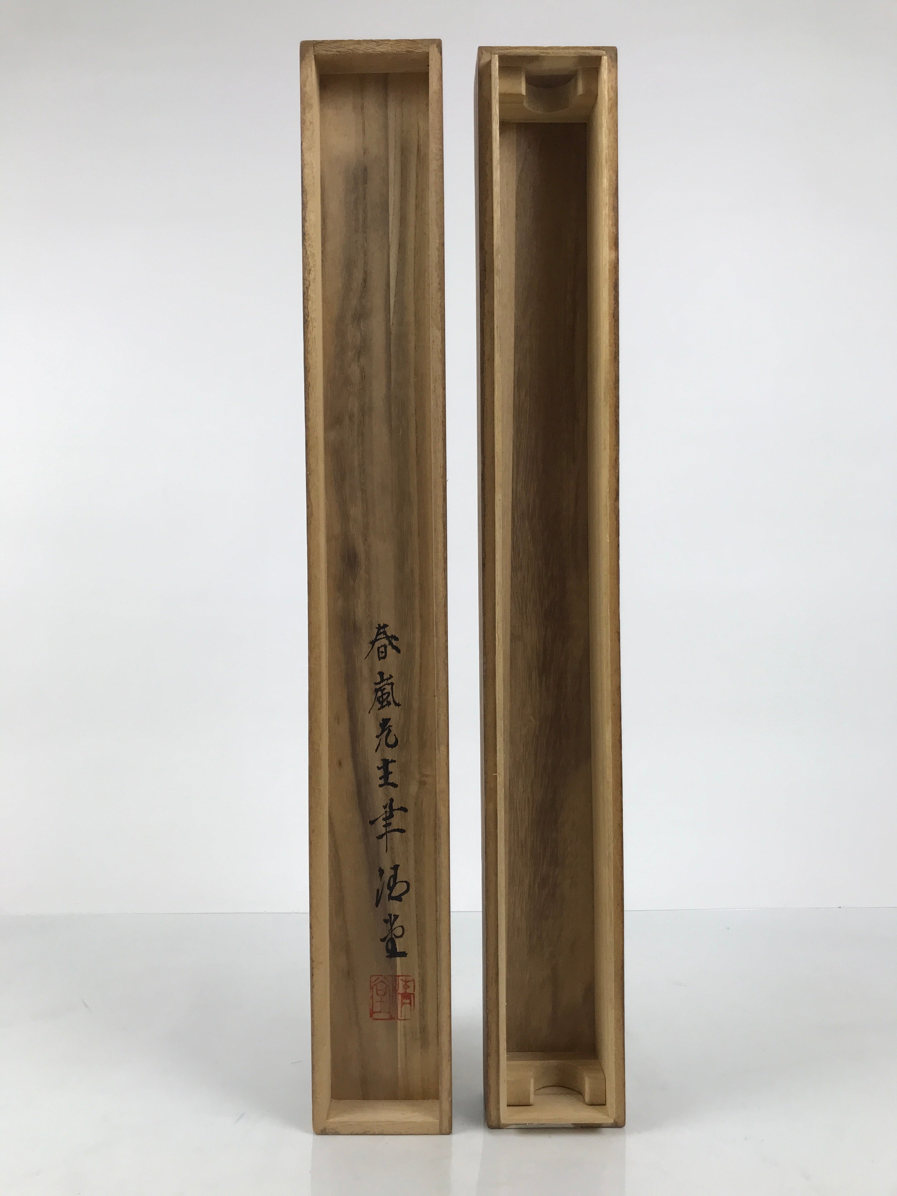 Japanese Wooden Hanging Scroll Box Vtg Kakejiku Hako Inside Length 59.2cm SB364-AD - Scroll Accessory-chidorivintage.com
