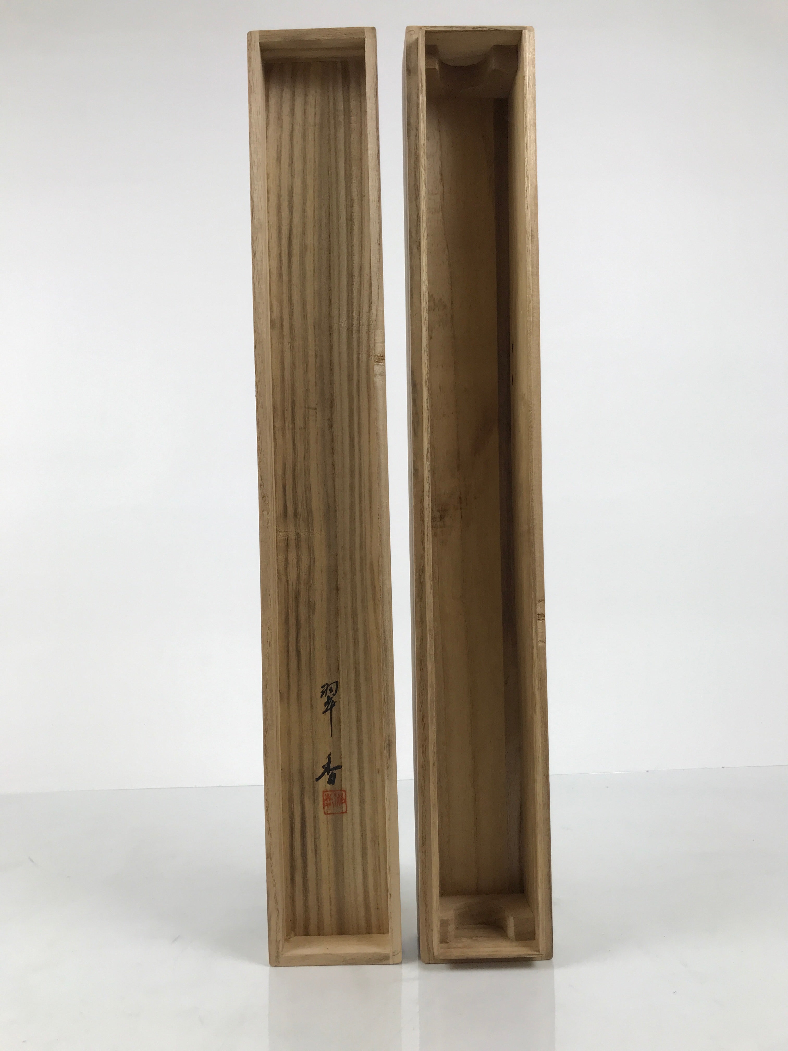 Japanese Wooden Hanging Scroll Box Vtg Kakejiku Hako Inside Length 54.7cm SB367-AD - Scroll Accessory-chidorivintage.com
