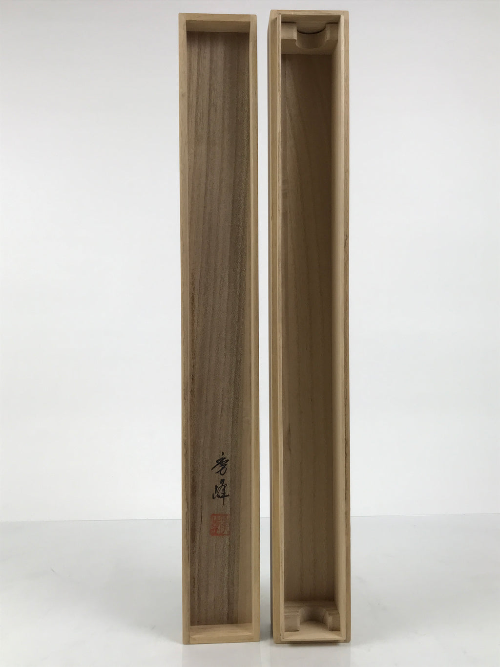 Japanese Wooden Hanging Scroll Box Vtg Kakejiku Hako Inside Length 60.7cm SB370-AD - Scroll Accessory-chidorivintage.com