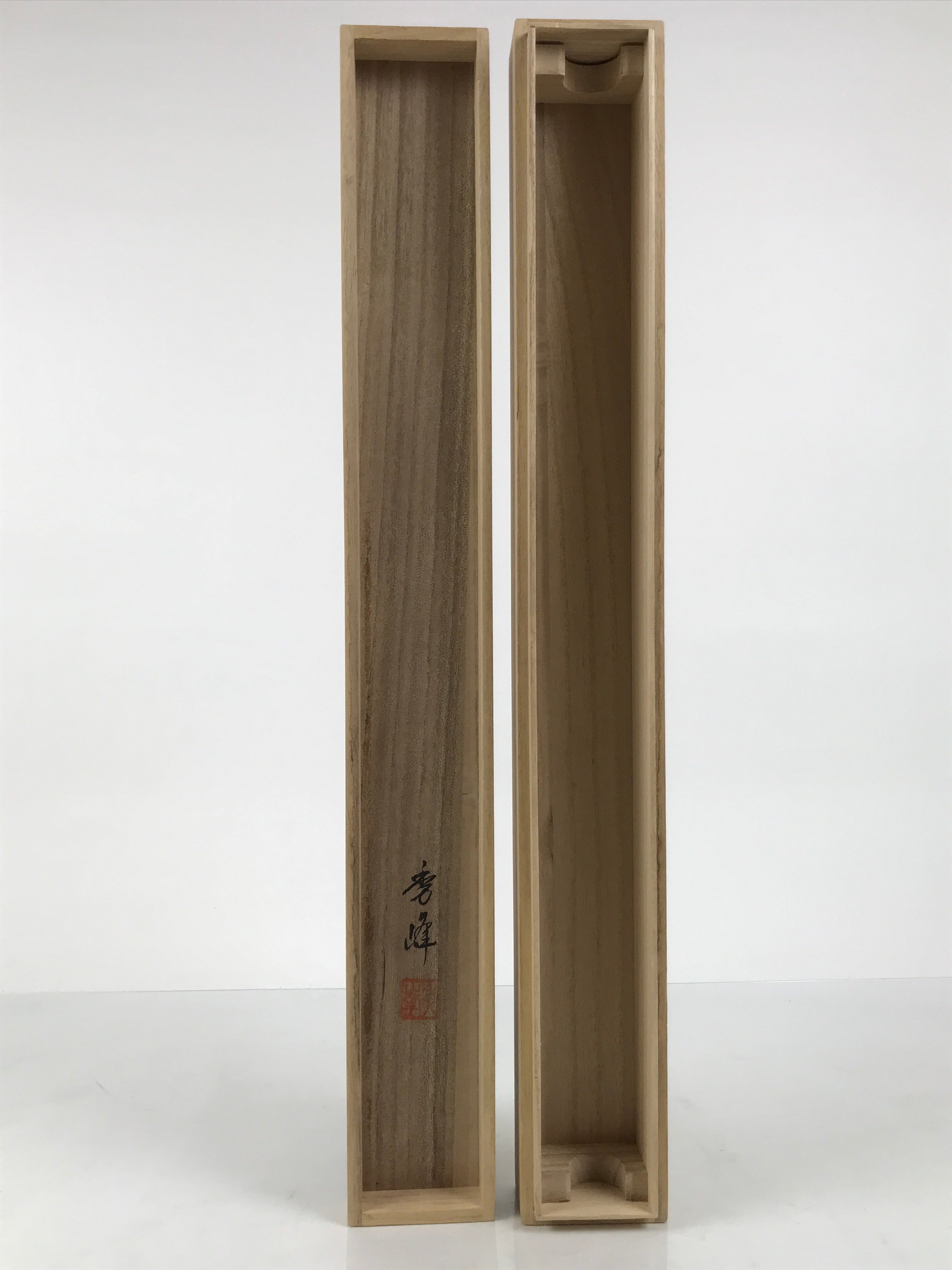 Japanese Wooden Hanging Scroll Box Vtg Kakejiku Hako Inside Length 60.7cm SB370-AD - Scroll Accessory-chidorivintage.com