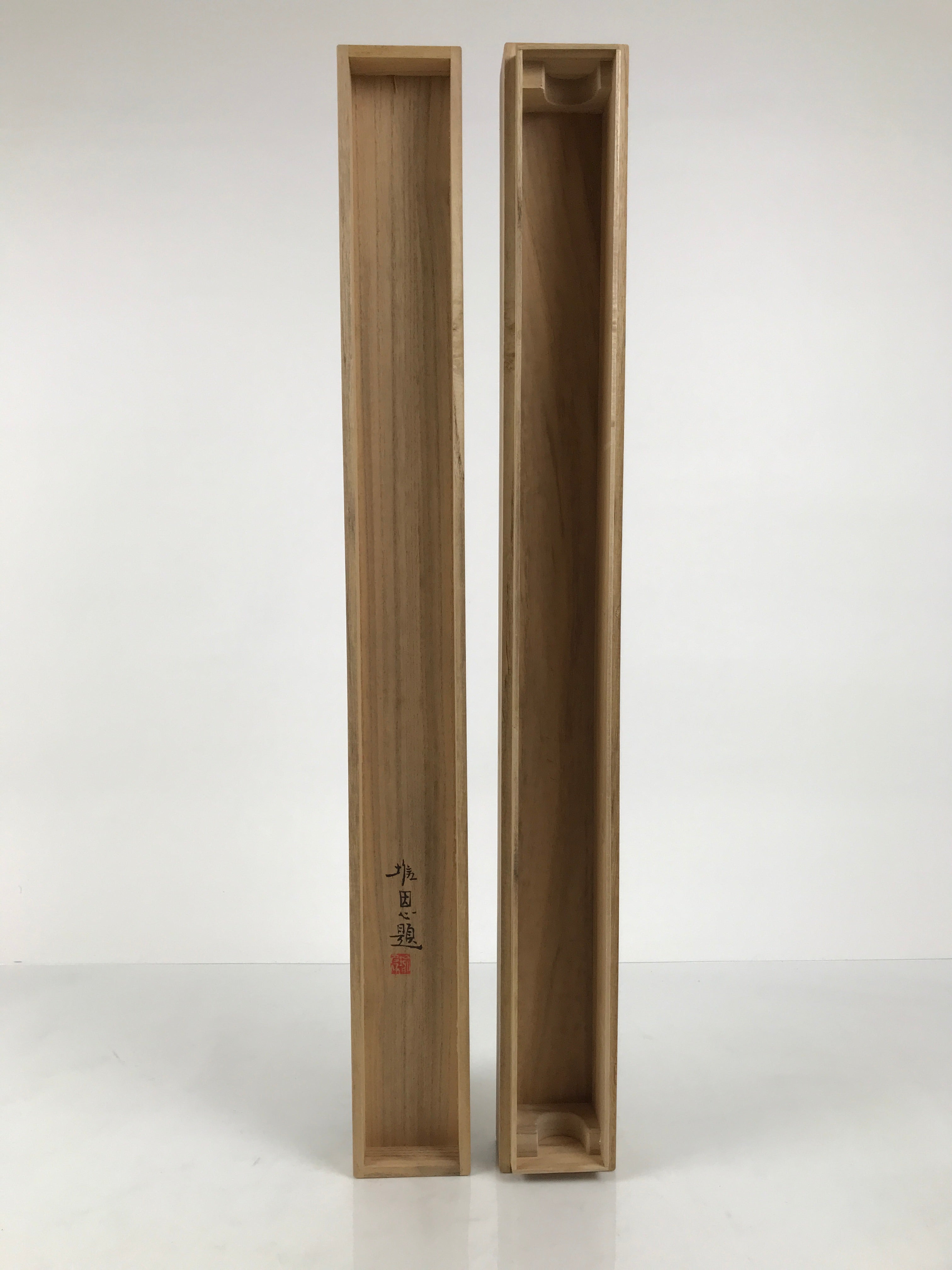 Japanese Wooden Hanging Scroll Box Vtg Kakejiku Hako Inside Length 71.3cm SB374-AD - Scroll Accessory-chidorivintage.com