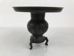 Japanese Bronze Usubata Flower Vase Vtg Ikebana Arrangement 2pc Kabin UB65-KT - Vase-chidorivintage.com