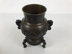 Japanese Bronze Usubata Flower Vase Vtg Ikebana Arrangement 2pc Kabin UB65-KT - Vase-chidorivintage.com