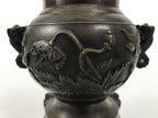 Japanese Bronze Usubata Flower Vase Vtg Ikebana Arrangement 2pc Kabin UB65-KT - Vase-chidorivintage.com