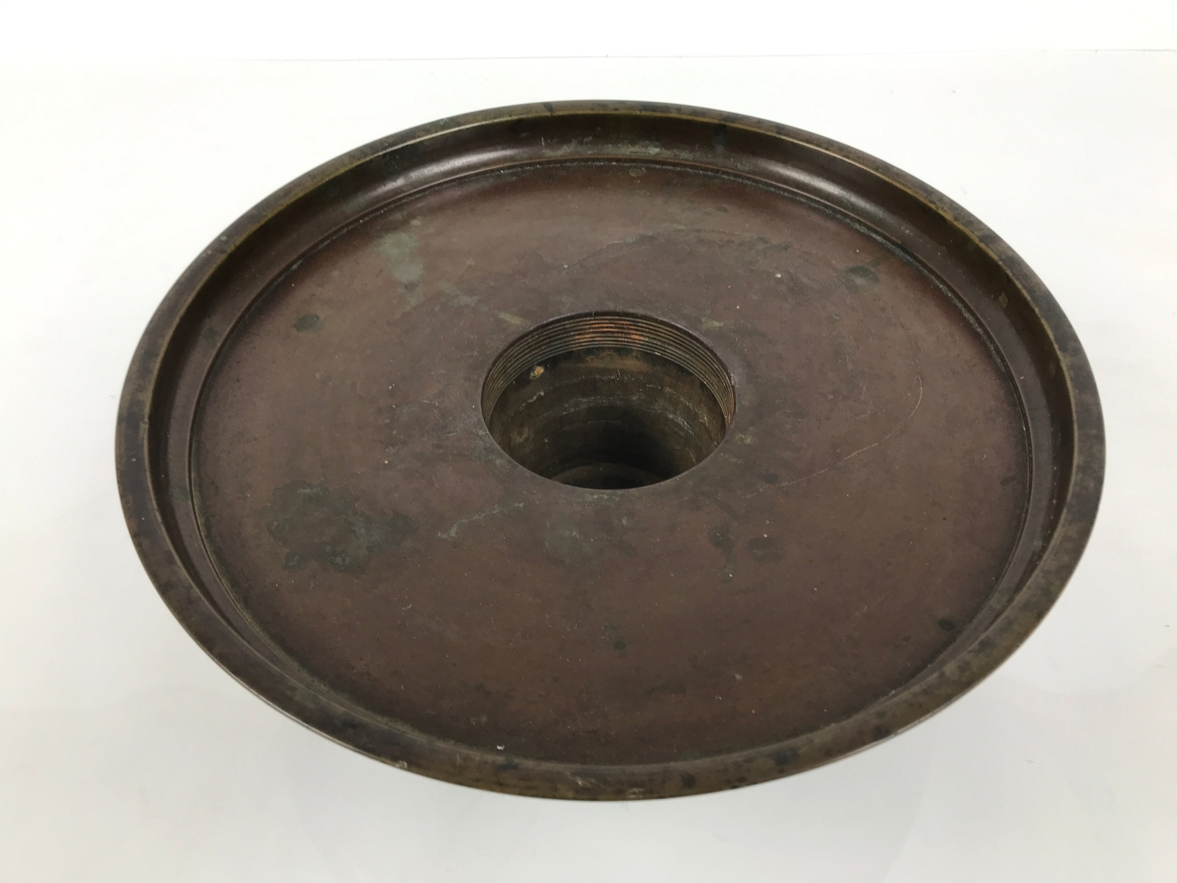 Japanese Bronze Usubata Flower Vase Vtg Ikebana Arrangement 2pc Kabin UB65-KT - Vase-chidorivintage.com