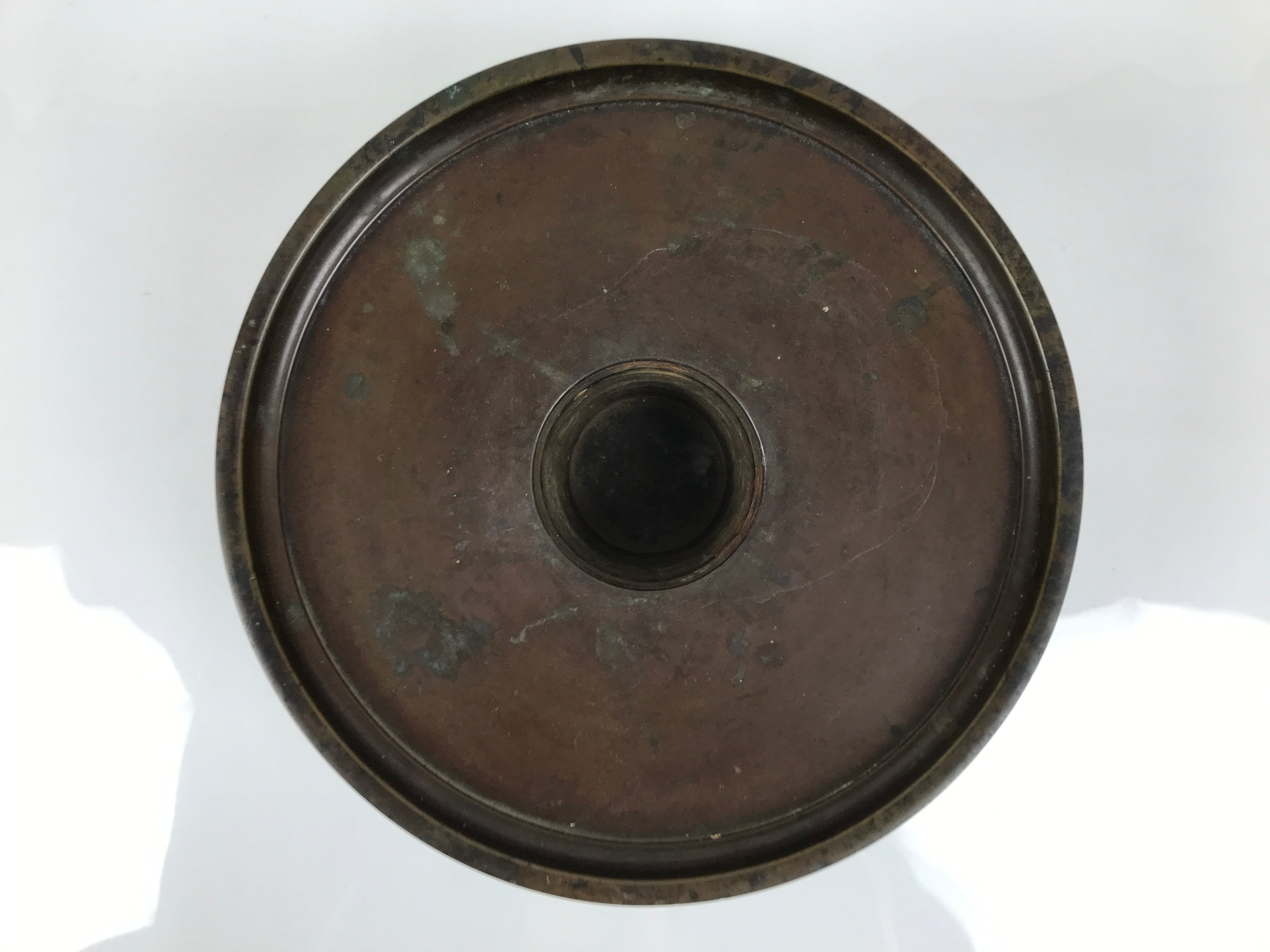 Japanese Bronze Usubata Flower Vase Vtg Ikebana Arrangement 2pc Kabin UB65-KT - Vase-chidorivintage.com