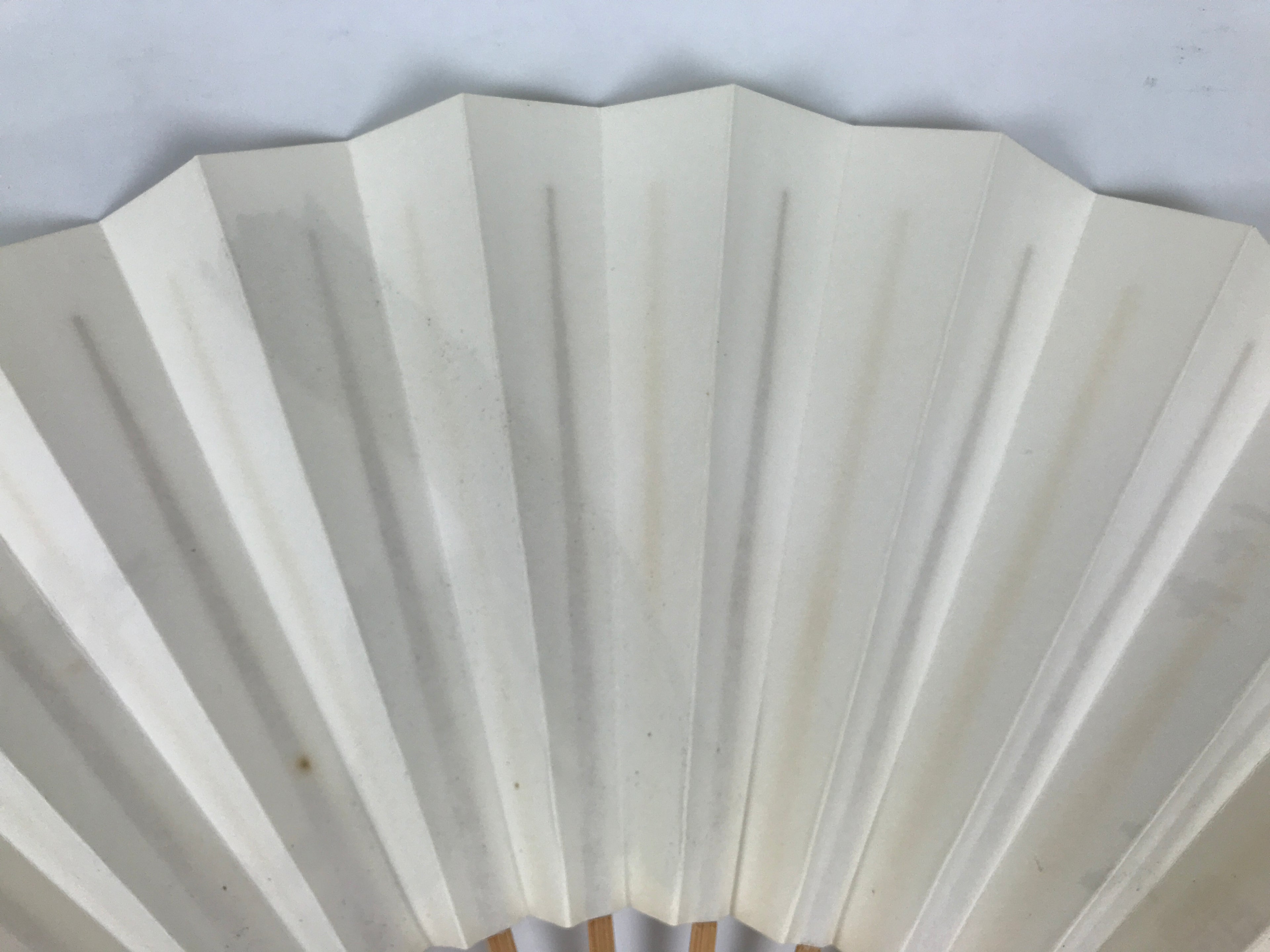 Japanese Paper Folding Fan Sensu Vtg Bamboo Frame White Longevity Hiragana 5D44-AD - Fan-chidorivintage.com