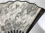 Chinese Paper Folding Fan Sensu Bamboo Frame White Black Kanji Grand Canal 5D91-AD - Fan-chidorivintage.com