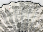Chinese Paper Folding Fan Sensu Bamboo Frame White Black Kanji Grand Canal 5D91-AD - Fan-chidorivintage.com