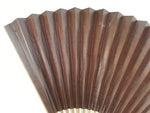 Japanese Large Paper Folding Fan Vtg Sensu Bamboo Frame Glossy Dark Brown 5D45-AD - Fan-chidorivintage.com