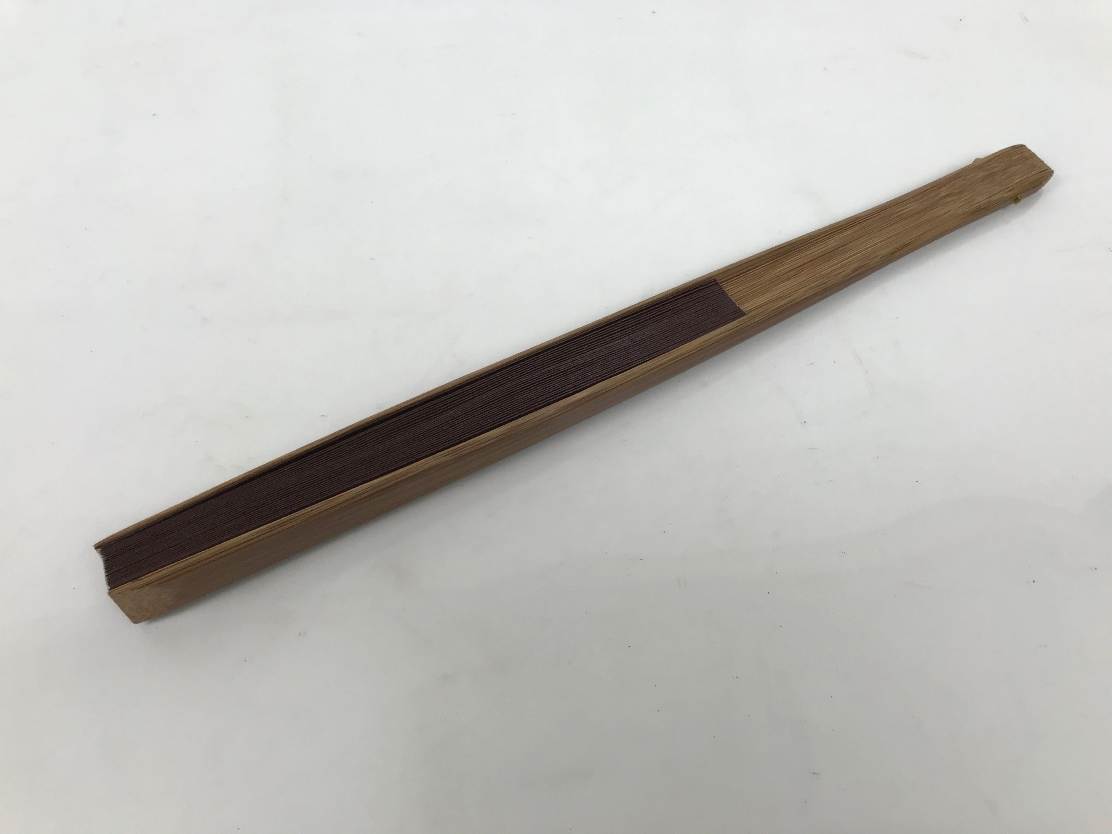 Japanese Large Paper Folding Fan Vtg Sensu Bamboo Frame Glossy Dark Brown 5D45-AD - Fan-chidorivintage.com