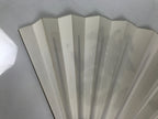 Japanese Paper Folding Fan Sensu Vtg Bamboo Frame White Kanji Calligraphy 5D93-AD - Fan-chidorivintage.com