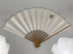 Japanese Paper Folding Fan Sensu Vtg Bamboo Frame White Naritasan Temple 5D95-AD - Fan-chidorivintage.com
