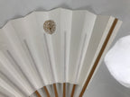 Japanese Paper Folding Fan Sensu Vtg Bamboo Frame White Naritasan Temple 5D95-AD - Fan-chidorivintage.com