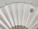 Japanese Paper Folding Fan Sensu Vtg Bamboo Frame White Naritasan Temple 5D95-AD - Fan-chidorivintage.com