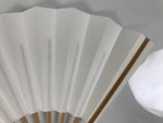 Japanese Paper Folding Fan Sensu Vtg Bamboo Frame White Naritasan Temple 5D95-AD - Fan-chidorivintage.com