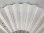 Japanese Paper Folding Fan Sensu Vtg Bamboo Frame White Naritasan Temple 5D95-AD - Fan-chidorivintage.com