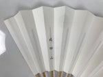 Japanese Paper Folding Fan Sensu Vtg Bamboo Frame White Naritasan Temple 5D95-AD - Fan-chidorivintage.com