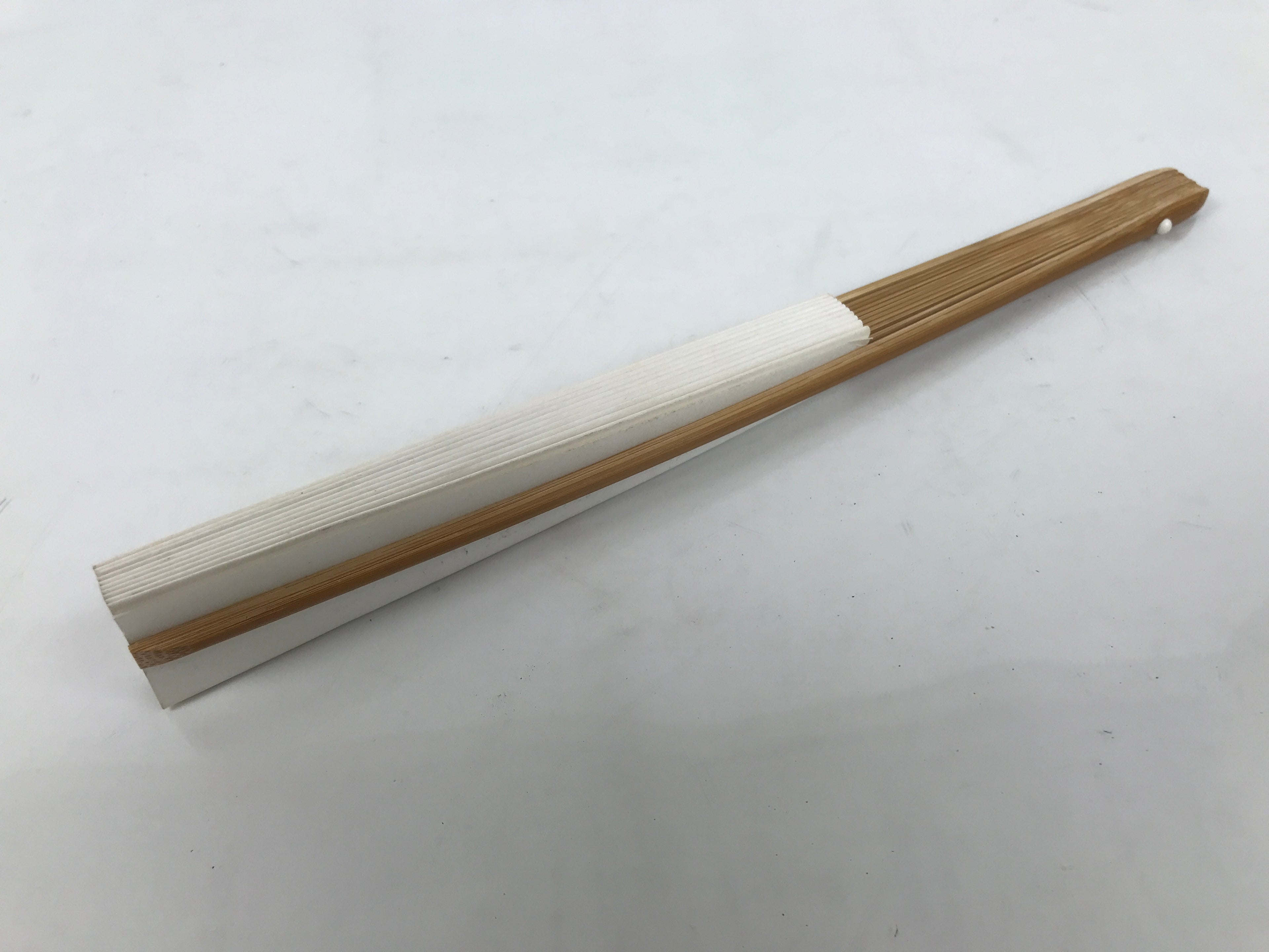 Japanese Paper Folding Fan Sensu Vtg Bamboo Frame White Naritasan Temple 5D95-AD - Fan-chidorivintage.com