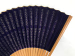 Japanese Paper Folding Fan Sensu Bamboo Frame Purple Gold Buddhist Sutra 5D96-AD - Fan-chidorivintage.com