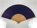 Japanese Paper Folding Fan Sensu Bamboo Frame Purple Gold Buddhist Sutra 5D96-AD - Fan-chidorivintage.com