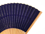 Japanese Paper Folding Fan Sensu Bamboo Frame Purple Gold Buddhist Sutra 5D96-AD - Fan-chidorivintage.com