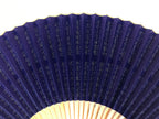 Japanese Paper Folding Fan Sensu Bamboo Frame Purple Gold Buddhist Sutra 5D96-AD - Fan-chidorivintage.com