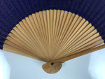 Japanese Paper Folding Fan Sensu Bamboo Frame Purple Gold Buddhist Sutra 5D96-AD - Fan-chidorivintage.com