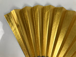 Japanese Paper Folding Fan Sensu Vtg Black Metal Frame Decorative Gold 5D46-AD - Fan-chidorivintage.com
