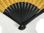Japanese Paper Folding Fan Sensu Vtg Black Metal Frame Decorative Gold 5D46-AD - Fan-chidorivintage.com