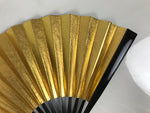 Japanese Paper Folding Fan Sensu Vtg Lacquered Bamboo Gold Silver Formal 5D47-AD - Fan-chidorivintage.com