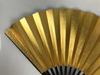 Japanese Paper Folding Fan Sensu Vtg Lacquered Bamboo Gold Silver Formal 5D47-AD - Fan-chidorivintage.com