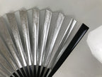 Japanese Paper Folding Fan Sensu Vtg Lacquered Bamboo Gold Silver Formal 5D47-AD - Fan-chidorivintage.com