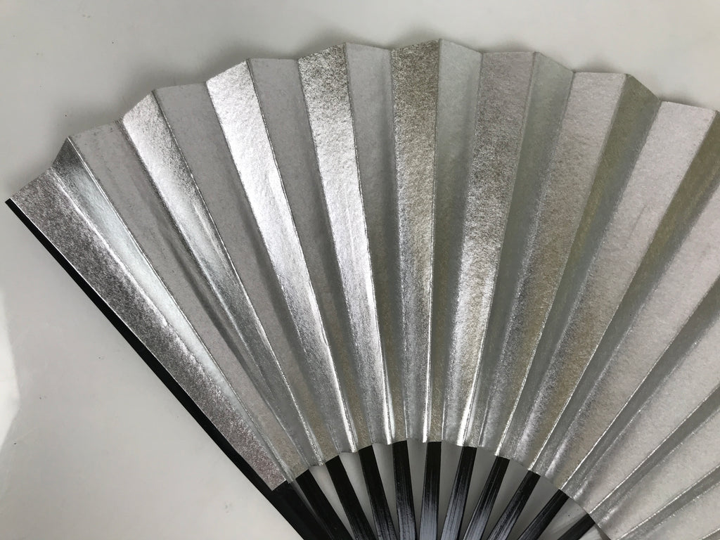 Japanese Paper Folding Fan Sensu Vtg Lacquered Bamboo Gold Silver Formal 5D47-AD - Fan-chidorivintage.com