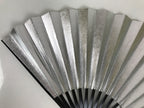 Japanese Paper Folding Fan Sensu Vtg Lacquered Bamboo Gold Silver Formal 5D47-AD - Fan-chidorivintage.com