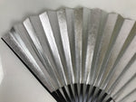 Japanese Paper Folding Fan Sensu Vtg Lacquered Bamboo Gold Silver Formal 5D47-AD - Fan-chidorivintage.com