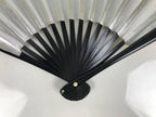 Japanese Paper Folding Fan Sensu Vtg Lacquered Bamboo Gold Silver Formal 5D47-AD - Fan-chidorivintage.com