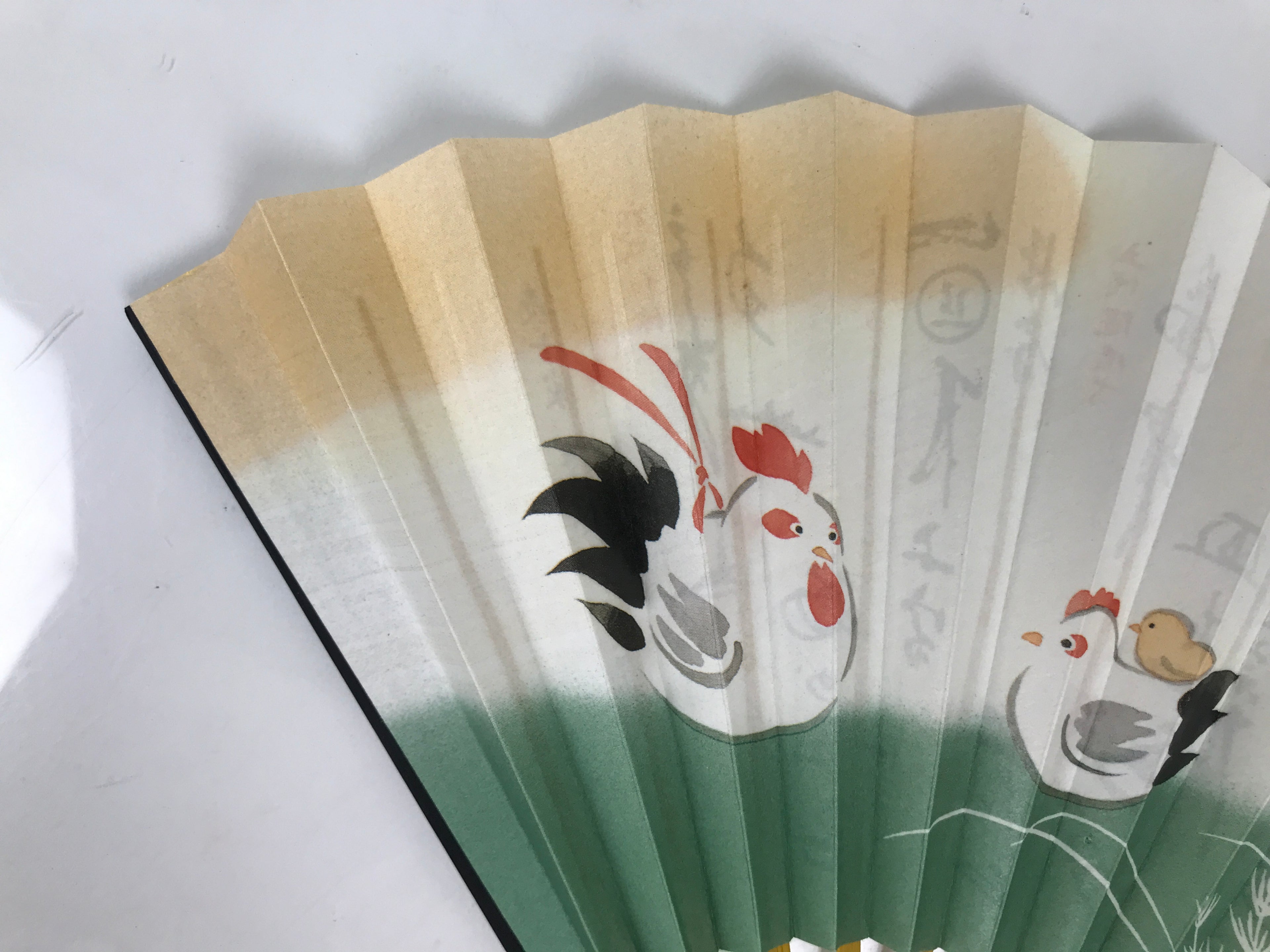 Japanese Paper Folding Fan Sensu Vtg Bamboo Frame Tea Ceremony Bird Plant 5D97-AD - Fan-chidorivintage.com