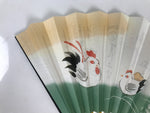 Japanese Paper Folding Fan Sensu Vtg Bamboo Frame Tea Ceremony Bird Plant 5D97-AD - Fan-chidorivintage.com