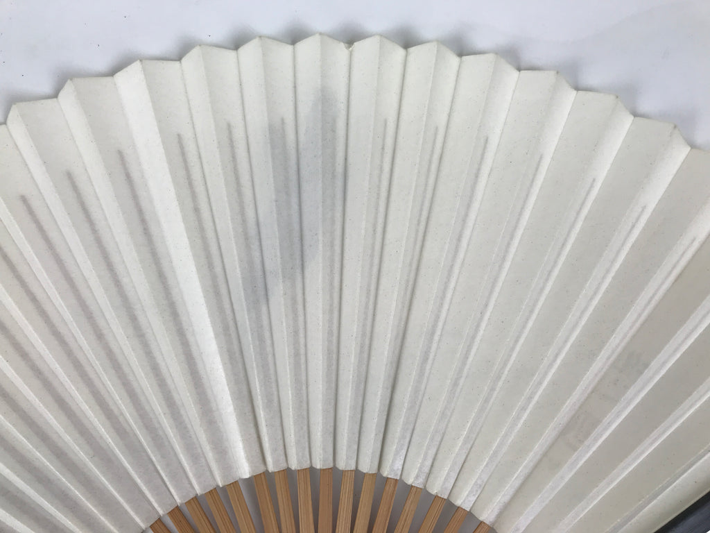Japanese Paper Folding Fan Vtg Sensu Bamboo Frame Black Pond Koi Fish Carp 5D49-AD - Fan-chidorivintage.com