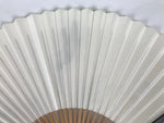 Japanese Paper Folding Fan Vtg Sensu Bamboo Frame Black Pond Koi Fish Carp 5D49-AD - Fan-chidorivintage.com