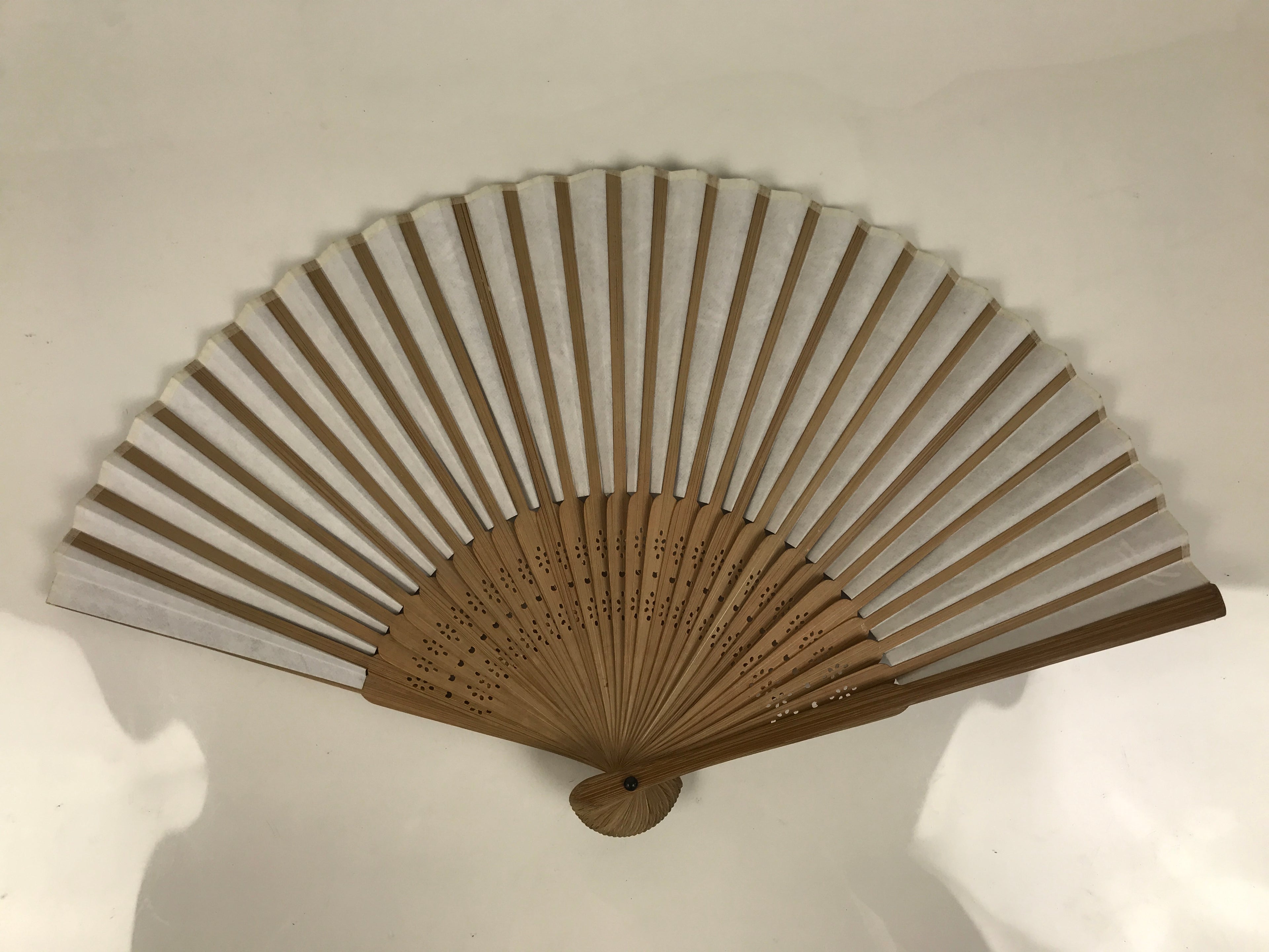 Japanese Paper Folding Fan Vtg Sensu Bamboo Frame Blue Pond Dragonflies 5D50-AD - Fan-chidorivintage.com
