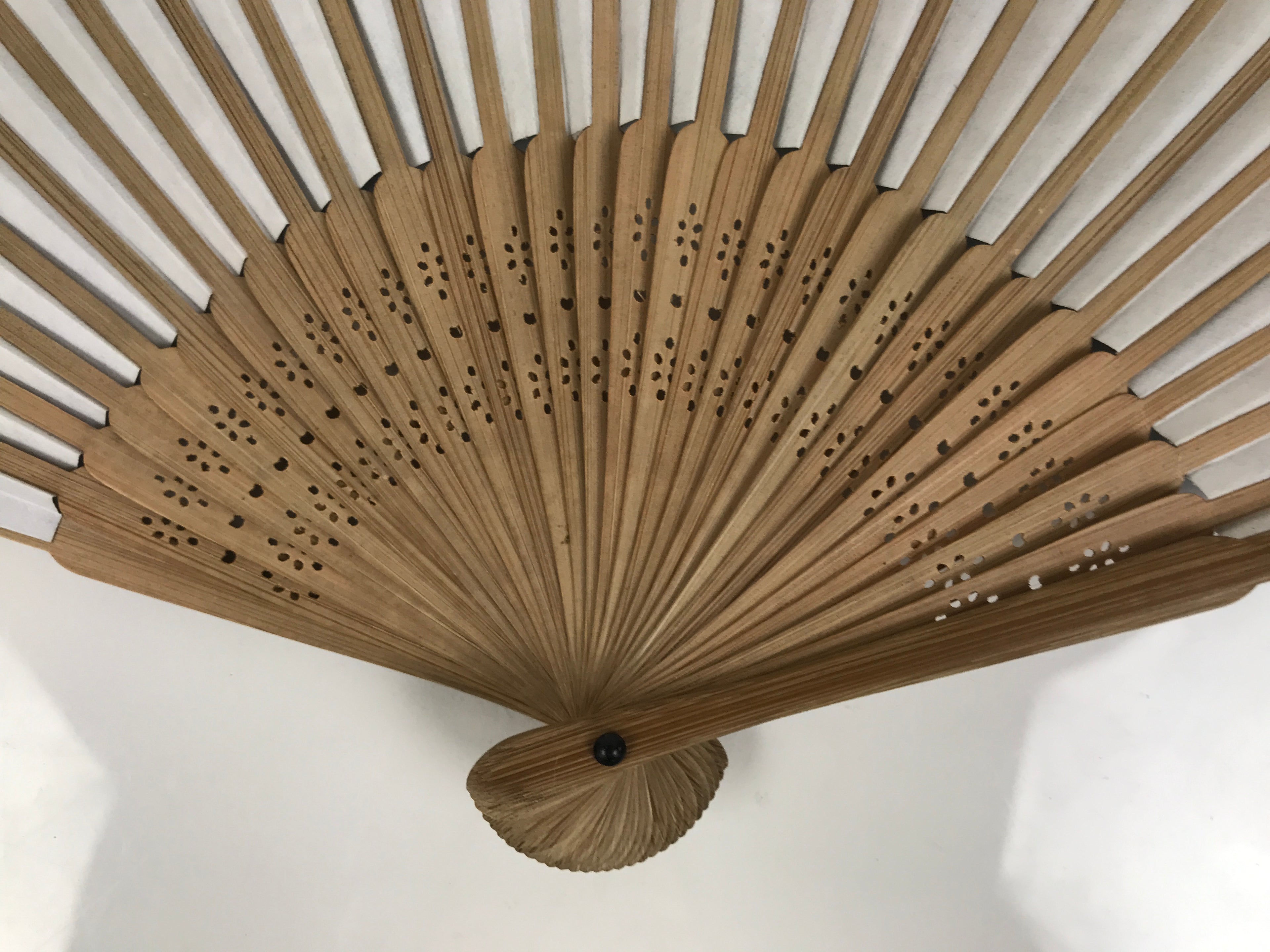 Japanese Paper Folding Fan Vtg Sensu Bamboo Frame Blue Pond Dragonflies 5D50-AD - Fan-chidorivintage.com