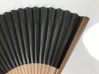 Japanese Paper Folding Fan Vtg Sensu Bamboo Frame Black Cat Green Vines 5D51-AD - Fan-chidorivintage.com