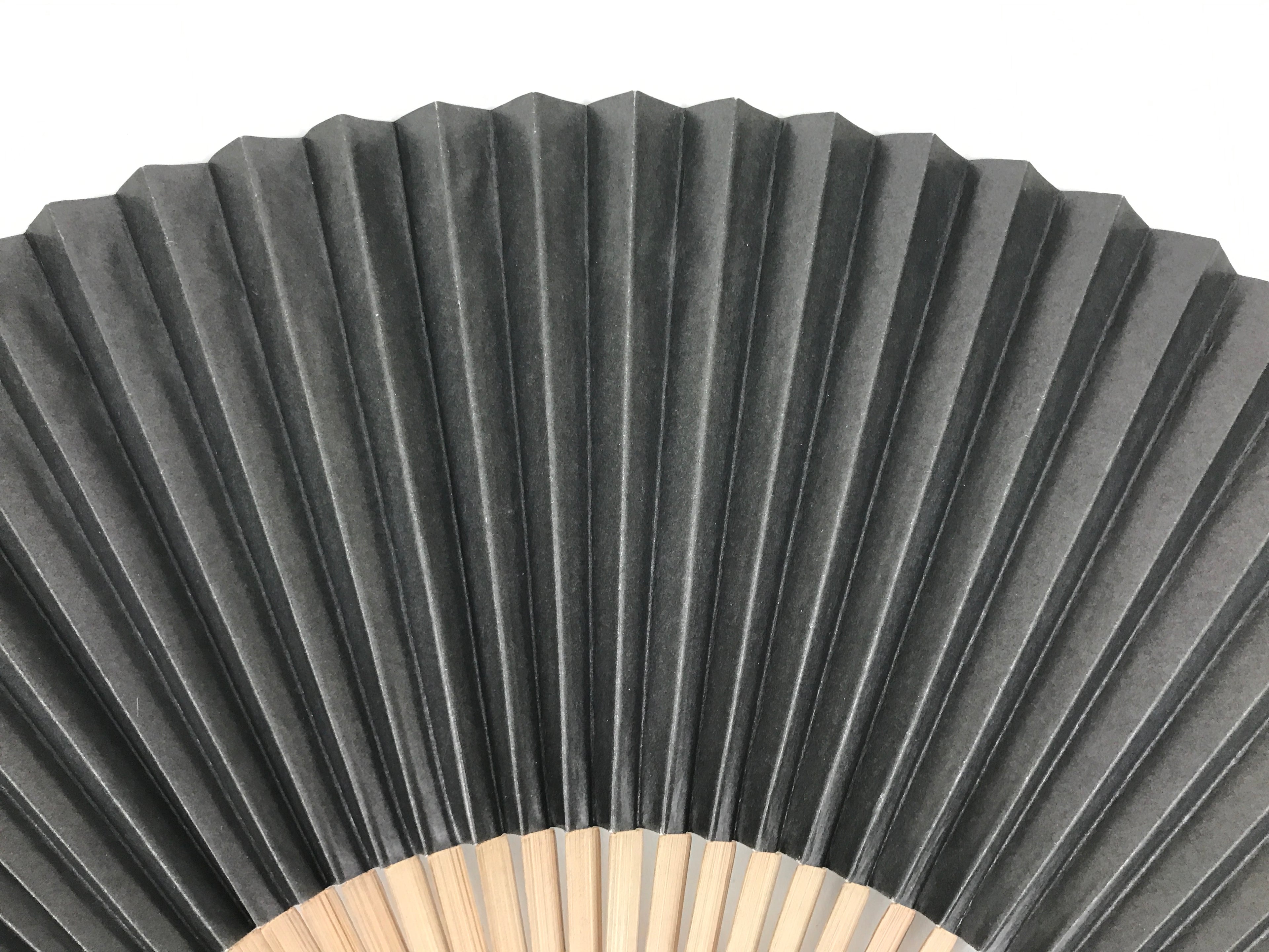 Japanese Paper Folding Fan Vtg Sensu Bamboo Frame Black Cat Green Vines 5D51-AD - Fan-chidorivintage.com