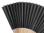 Japanese Paper Folding Fan Vtg Sensu Bamboo Frame Black Cat Green Vines 5D51-AD - Fan-chidorivintage.com