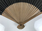 Japanese Paper Folding Fan Vtg Sensu Bamboo Frame Black Cat Green Vines 5D51-AD - Fan-chidorivintage.com