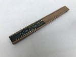 Japanese Paper Folding Fan Vtg Sensu Bamboo Frame Black Cat Green Vines 5D51-AD - Fan-chidorivintage.com